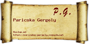 Paricska Gergely névjegykártya